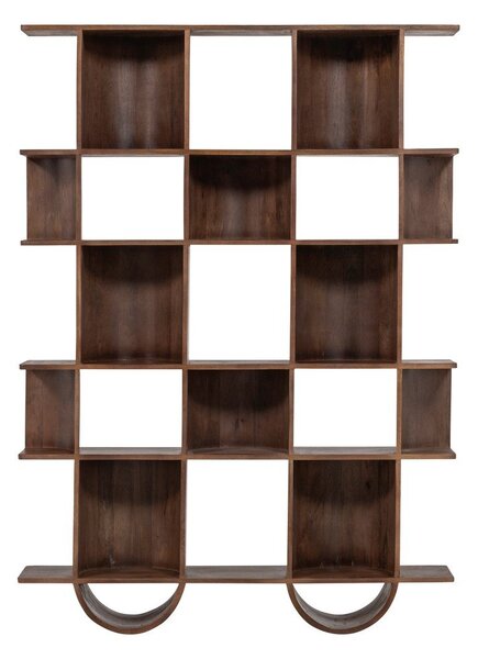 Тъмнокафява библиотека от масивно манго 130x180x35 cm Sinne – WOOOD