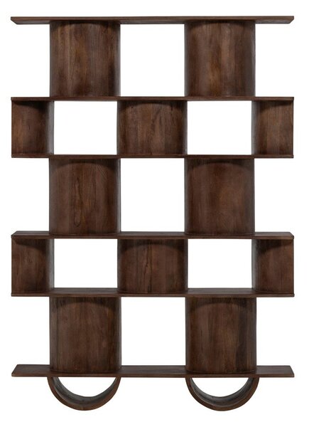 Тъмнокафява библиотека от масивно манго 130x180x35 cm Sinne – WOOOD