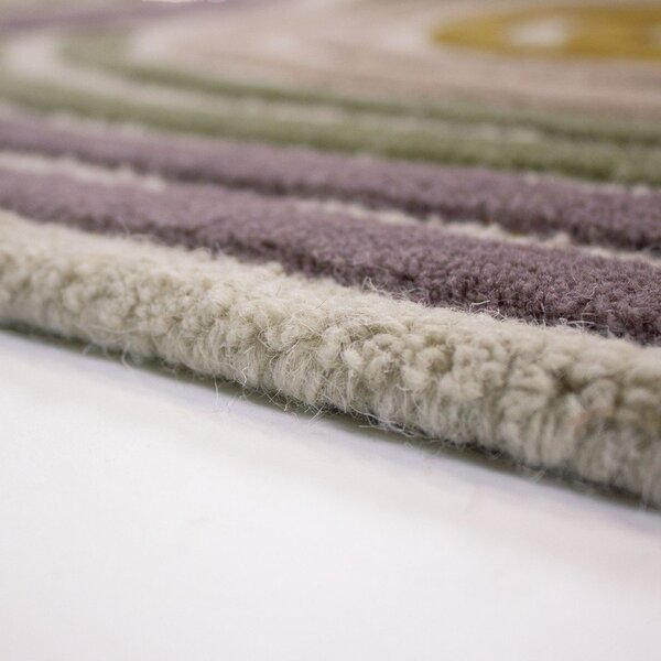 Зелен ръчно изработен вълнен килим 140x200 cm Spiral Shaped – Flair Rugs