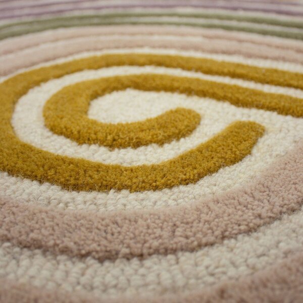 Зелен ръчно изработен вълнен килим 140x200 cm Spiral Shaped – Flair Rugs