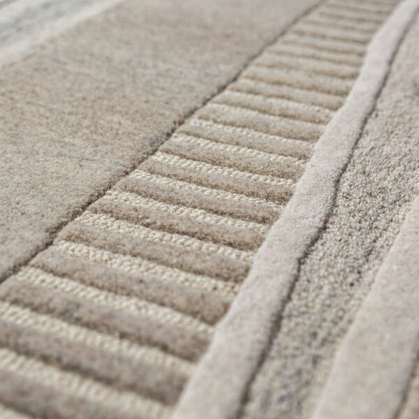 Сиво-бежов ръчно изработен вълнен килим 140x200 cm Lira – Flair Rugs