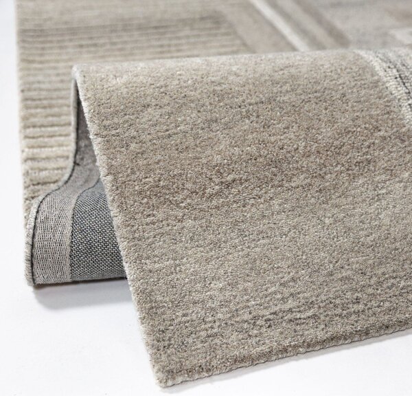 Сиво-бежов ръчно изработен вълнен килим 140x200 cm Lira – Flair Rugs