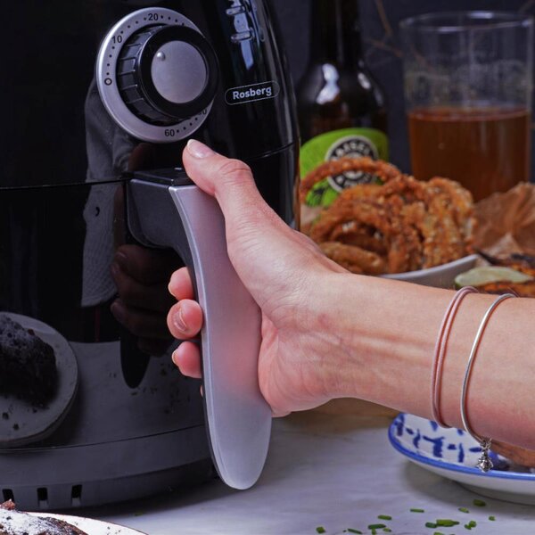 Фритюрник с горещ въздух Air Fryer Rosberg Premium RP51980C, 1600W, 2.6 литра, 80°C~200°C, Таймер, Черен