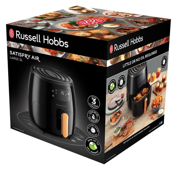 Фритюрник с горещ въздух Russell Hobbs SatisFry 26510-56, 1650 W, 5L, Дигитален, 80-200C, Таймер,Черен