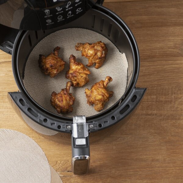 Комплект подложки за Air Fryer NoStik 1EEE774, 2 бр, 23.5/25.5 см, За многократна употреба, Бежов