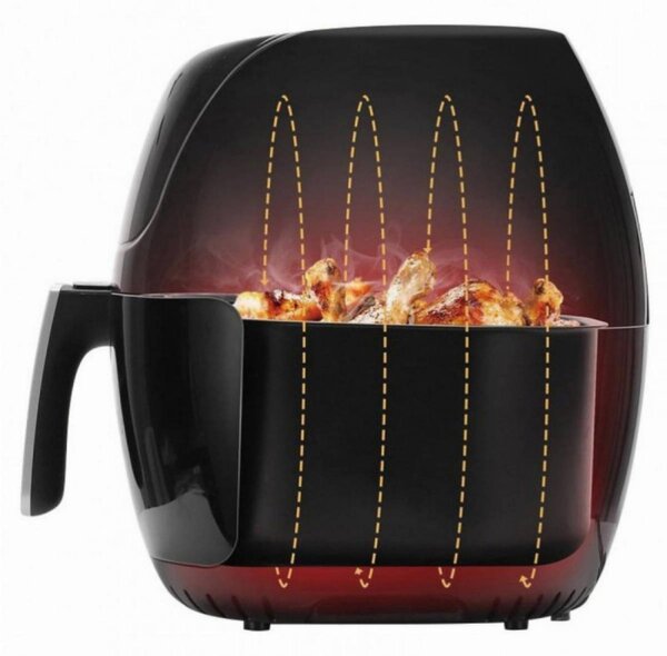 Фритюрник AirFryer Oliver Voltz OV51980Q, Wi-Fi, 1500W, 5 л, 8 програми, Горещ въздух, Таймер, Черен