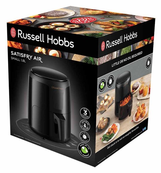 Малък AirFryer Russell Hobbs SatisFry 26500-56, 1100W, 1.8 l, Таймер, Тъчскрийн, Регулируема температура, Черен