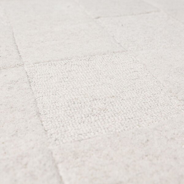 Ръчно изработен вълнен килим в цвят слонова кост 160x230 cm Checkerboard – Flair Rugs
