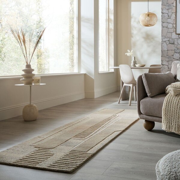 Сиво-бежова ръчно изработена вълнена пътека 80x300 cm Lira – Flair Rugs