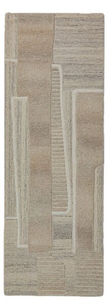 Сиво-бежова ръчно изработена вълнена пътека 80x300 cm Lira – Flair Rugs