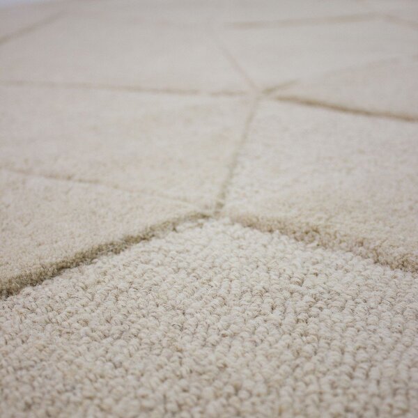 Бежов ръчно изработен вълнен килим 120x170 cm Shard – Flair Rugs