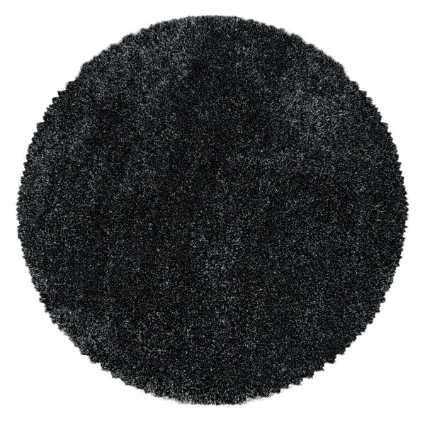 Антрацитен кръгъл килим ø 120 cm Fluffy – Ayyildiz Carpets