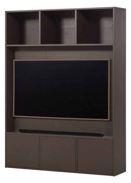 Тъмнокафяв TV комплект от масивен бор 160x215x40 cm Meggy – WOOOD