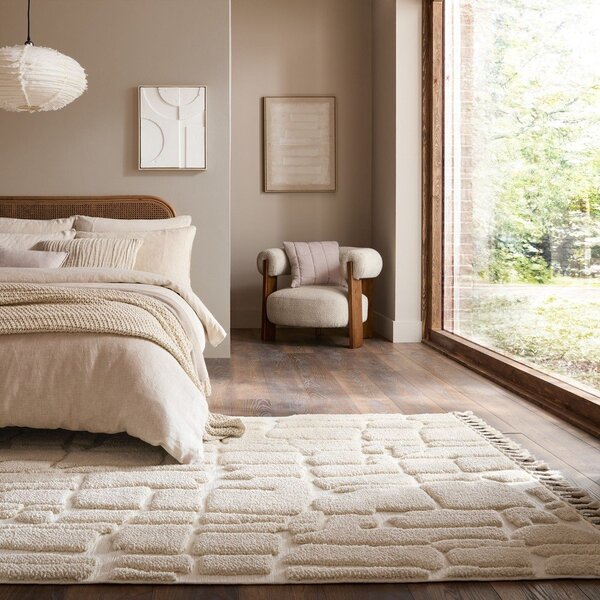 Кремав килим 133x190 cm Esra Cobbled – Flair Rugs