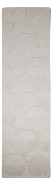 Ръчно изработена вълнена пътека в цвят слонова кост 60x230 cm Gigi – Flair Rugs