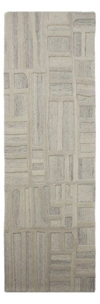 Сиво-бежова ръчно изработена вълнена пътека 80x300 cm Elva – Flair Rugs