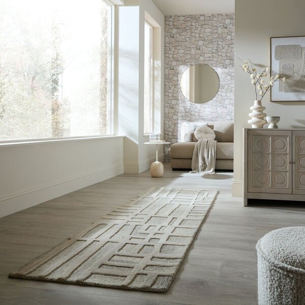 Сиво-бежова ръчно изработена вълнена пътека 80x300 cm Elva – Flair Rugs