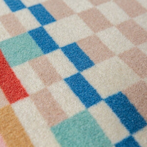 Пътека със смес от вълна 80x300 cm Checkered Border – Flair Rugs