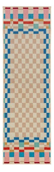 Пътека със смес от вълна 80x300 cm Checkered Border – Flair Rugs