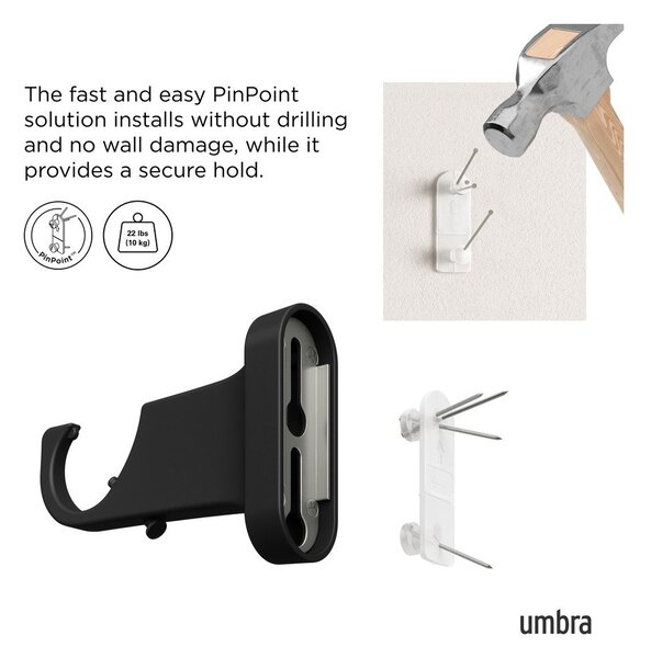 Матово черно стоманен разширяем прът за завеси 107 - 305 cm Aria – Umbra