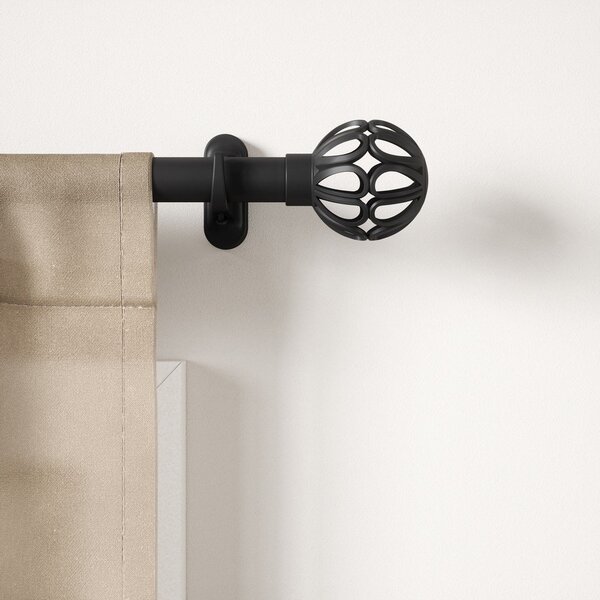 Матово черно стоманен разширяем прът за завеси 107 - 305 cm Aria – Umbra