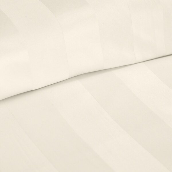 Кремаво единично сатенено спално бельо 135x200 cm So Soft Satin Stripe – Catherine Lansfield