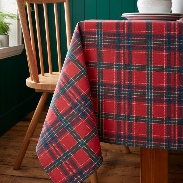 Памучна покривка за маса с коледен мотив 178x137 cm Christmas Tartan Check – Catherine Lansfield