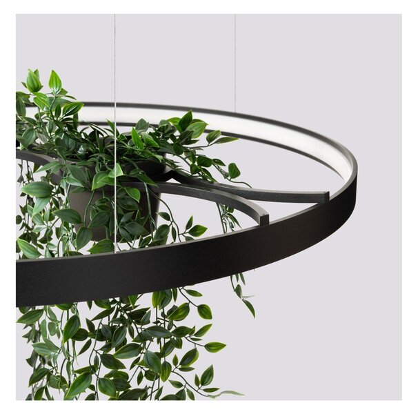Черно алуминиево LED висящо осветително тяло ø 78 cm RIO – Thoro