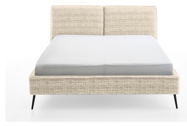 Бежово двойно легло 200x200 cm тапицирано без ламелно дъно Infinity – Meise Möbel