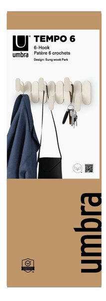 Бежова стоманена стенна закачалка 16 cm Tempo – Umbra