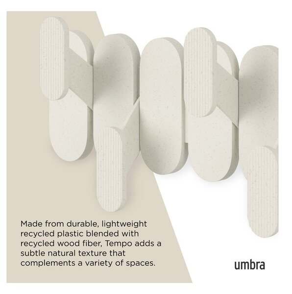 Бежова стоманена стенна закачалка 16 cm Tempo – Umbra