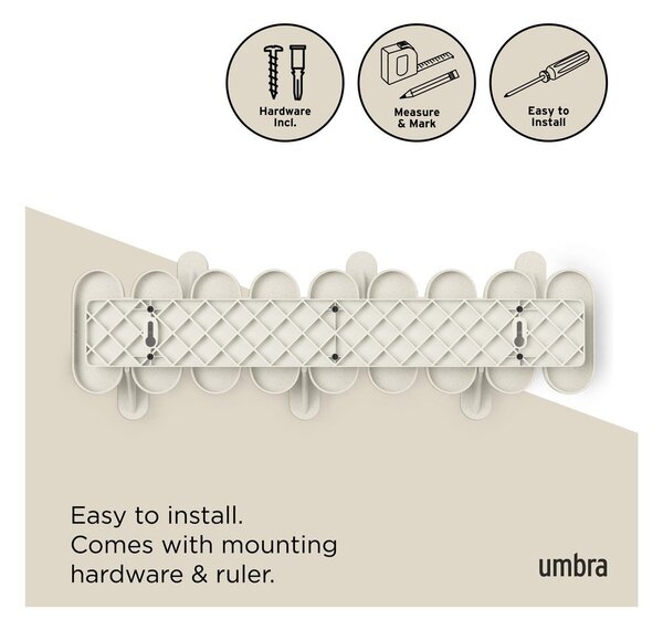 Бежова стоманена стенна закачалка 16 cm Tempo – Umbra
