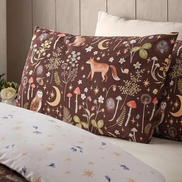 Тъмнокафяво единично спално бельо 135x200 cm Enchanted Twilight Animals – Catherine Lansfield