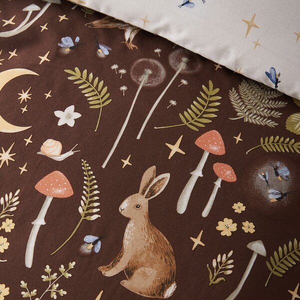Тъмнокафяво единично спално бельо 135x200 cm Enchanted Twilight Animals – Catherine Lansfield