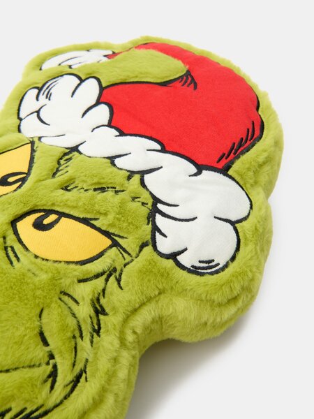 Sinsay - Декоративна пухкава възглавница с коледен мотив Grinch - жълтозелено