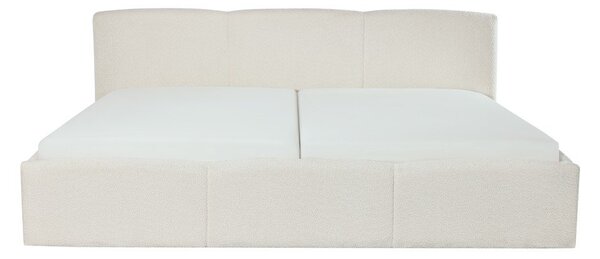 Двойно легло 200x240 cm тапицирано с място за съхранение с включена подматрачна рамка в цвят слонова кост Merida – Meise Möbel