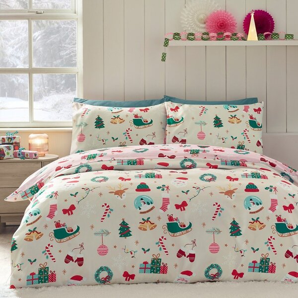 Единично спално бельо 135x200 cm Christmas Happy Holidays – Catherine Lansfield