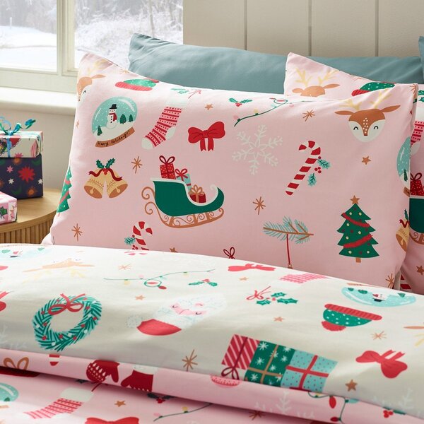 Единично спално бельо 135x200 cm Christmas Happy Holidays – Catherine Lansfield