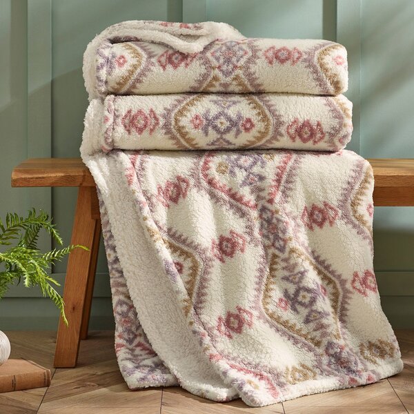 Одеяло в естествен цвят 240x200 cm Navajo Fleece – Catherine Lansfield