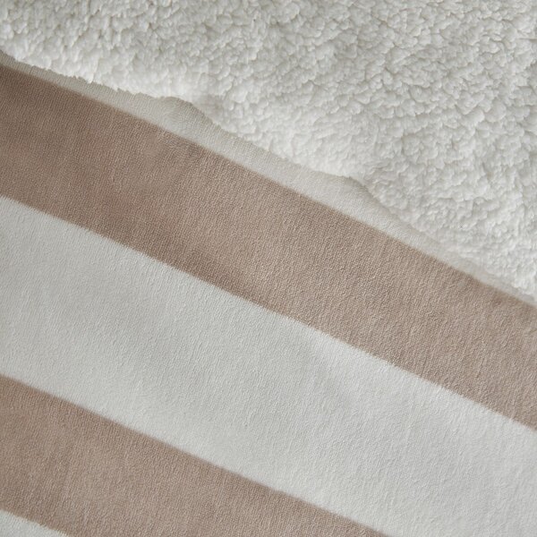 Единично спално бельо от шерпа в естествен цвят 135x200 cm Cosy Sherpa Stripe – Catherine Lansfield
