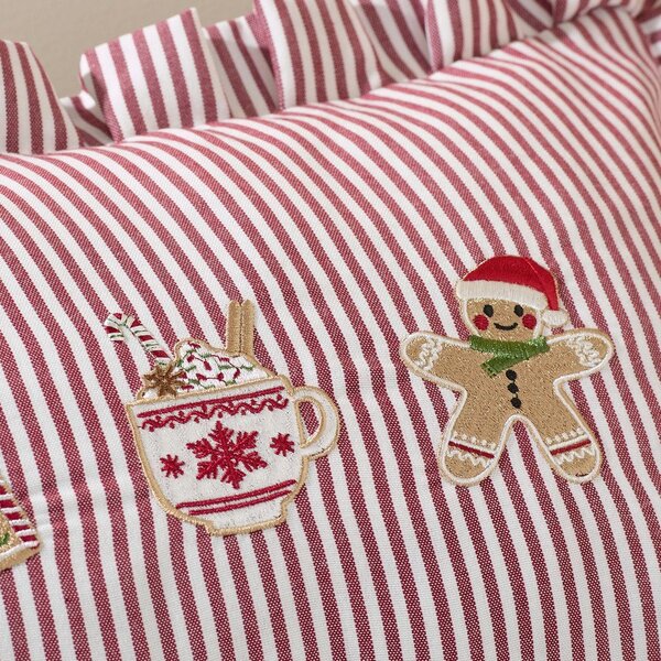 Декоративна възглавница с коледен мотив 30x50 cm Christmas Gingerbread Stripe – Catherine Lansfield