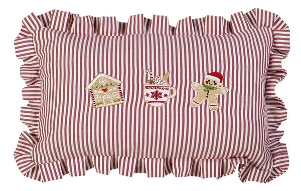 Декоративна възглавница с коледен мотив 30x50 cm Christmas Gingerbread Stripe – Catherine Lansfield