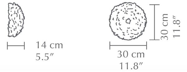 Бяла стенна лампа ø 30 cm Eos Up Mini – UMAGE
