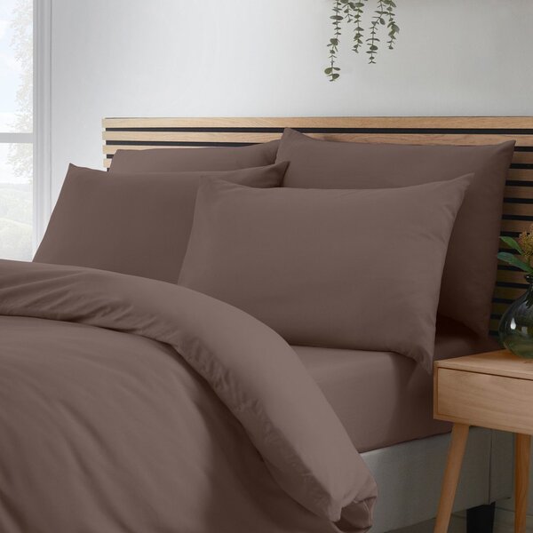Тъмнокафяво единично спално бельо 135x200 cm So Soft Non Iron – Catherine Lansfield