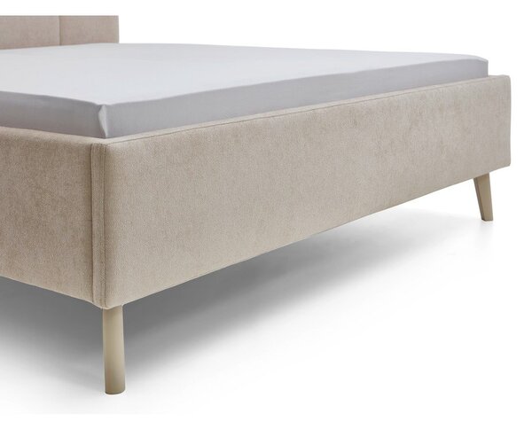 Бежово двойно легло 180x200 cm тапицирано без ламелно дъно Nova – Meise Möbel