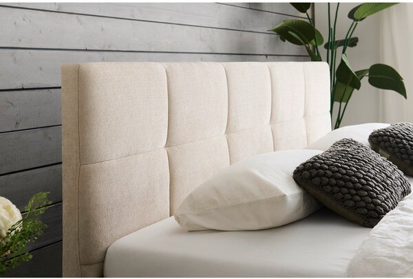 Бежово двойно легло 180x200 cm тапицирано без ламелно дъно Nova – Meise Möbel