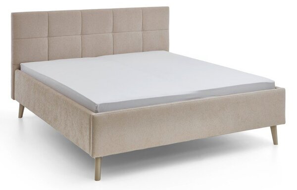 Бежово двойно легло 180x200 cm тапицирано без ламелно дъно Nova – Meise Möbel
