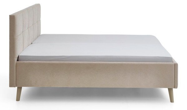 Бежово двойно легло 180x200 cm тапицирано без ламелно дъно Nova – Meise Möbel