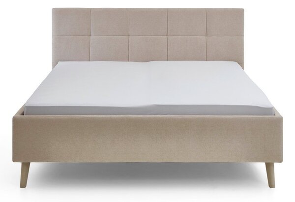 Бежово двойно легло 180x200 cm тапицирано без ламелно дъно Nova – Meise Möbel