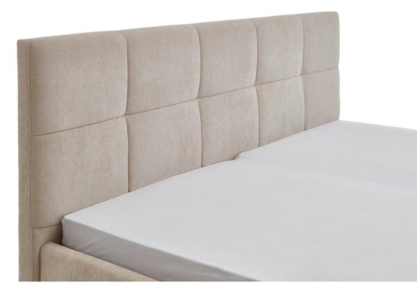 Бежово двойно легло 180x200 cm тапицирано без ламелно дъно Nova – Meise Möbel